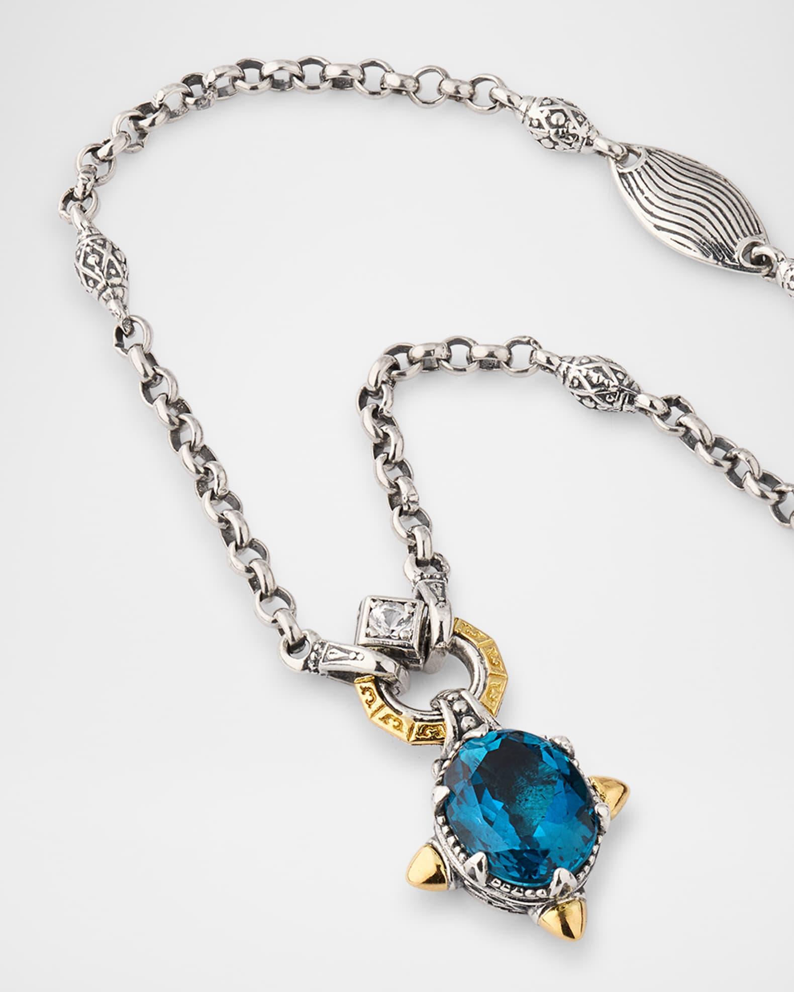 Kyma London Blue Topaz and White Sapphire Statement Necklace Product Image