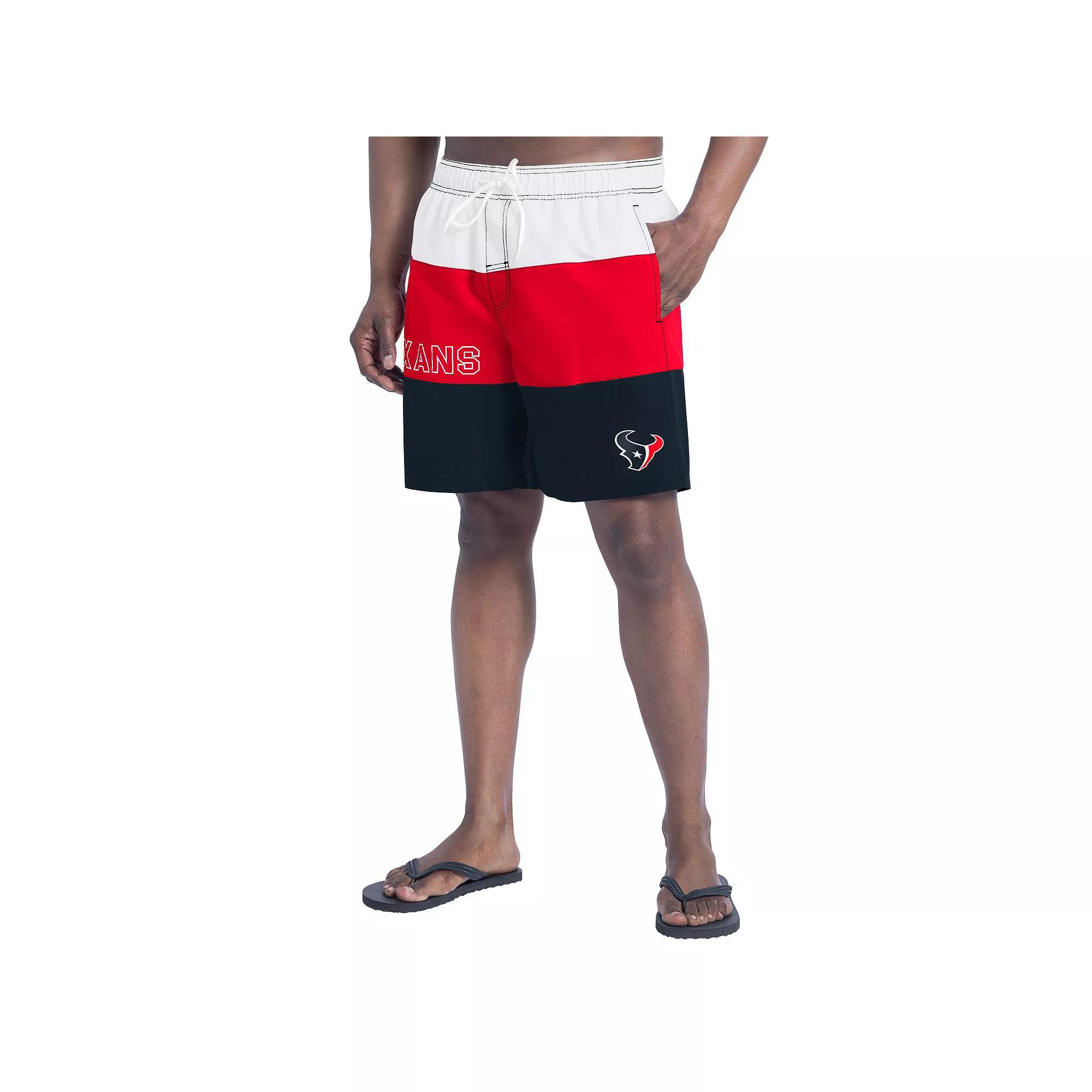 Men's G-III Sports by Carl Banks  Navy/Red Houston Texans Sunrise Volley Swim Shorts, Size: Small, Blue Product Image