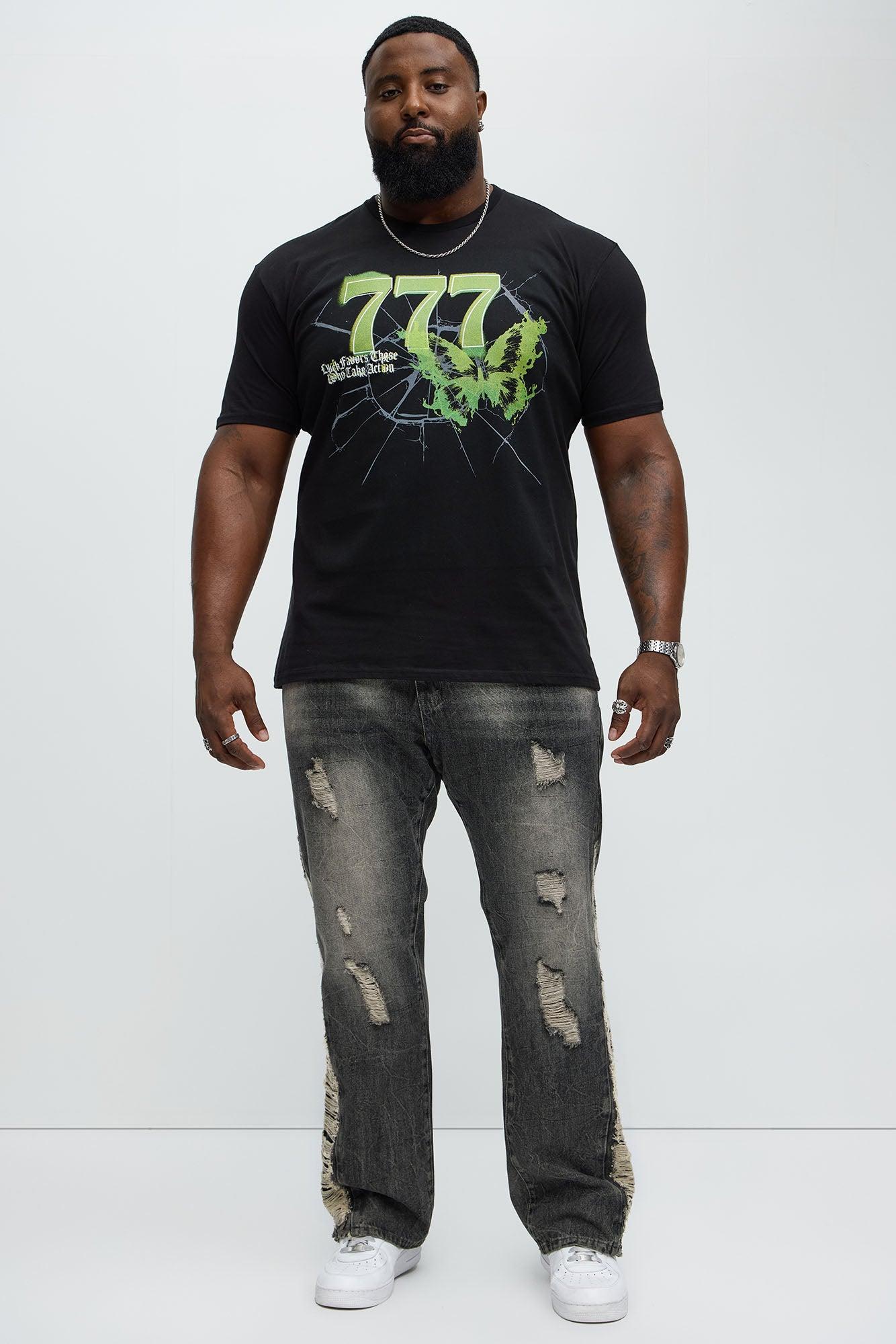 Luck Favors Those Who Take Action Short Sleeve Tee - Black Product Image