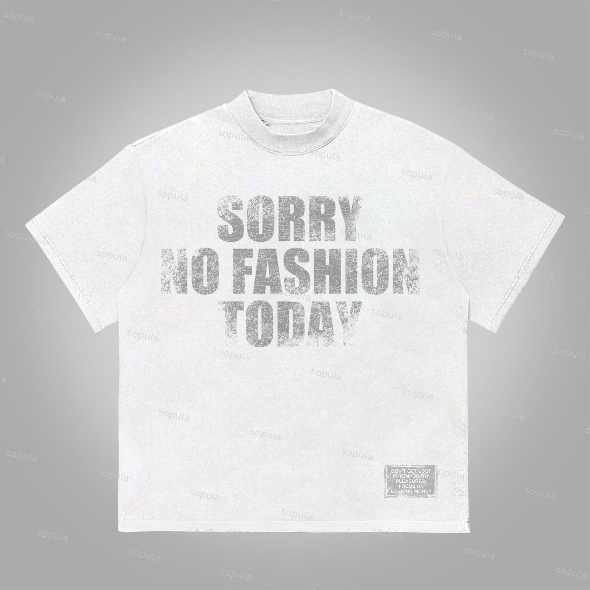 Sopula Sorry No Fashion Today Retro Graphic Cotton T-Shirt Product Image