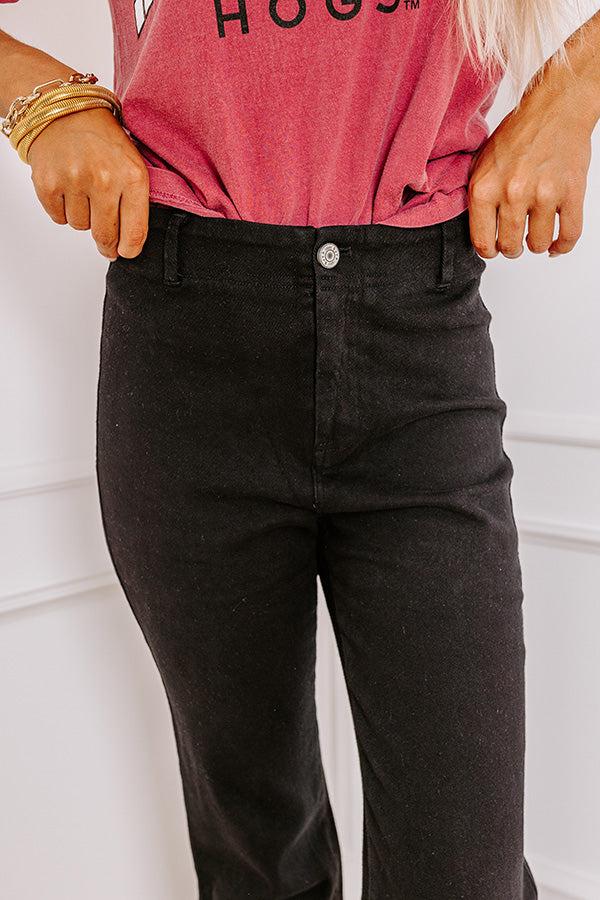 The Quinn High Waist Ankle Flare in Black Product Image