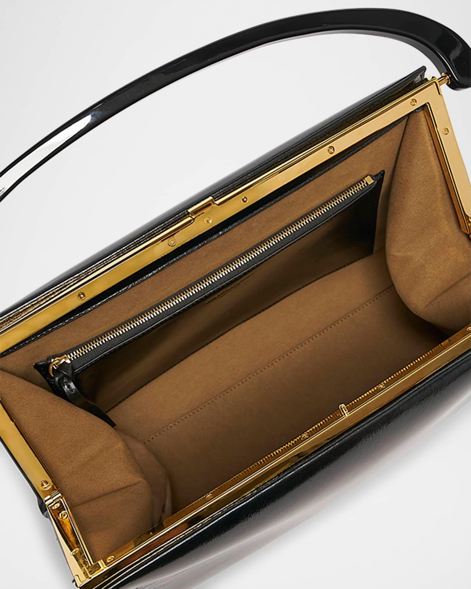 Crisp Frame Leather Top-Handle Bag Product Image