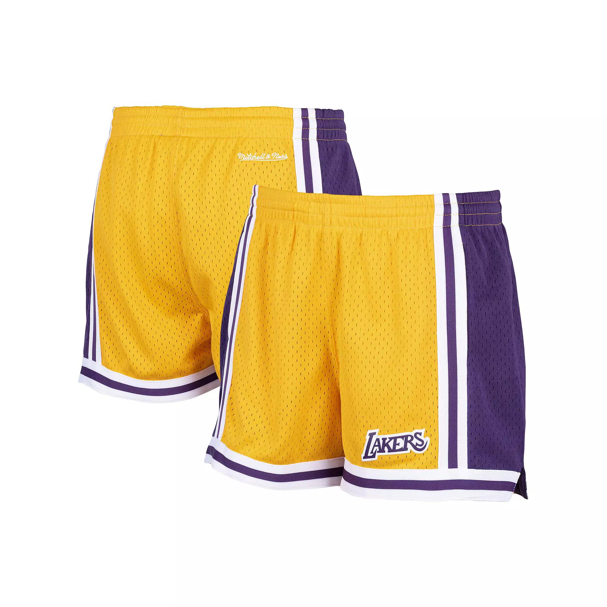 Women's Mitchell & Ness Gold Los Angeles Lakers Jump Shot Shorts,  Product Image