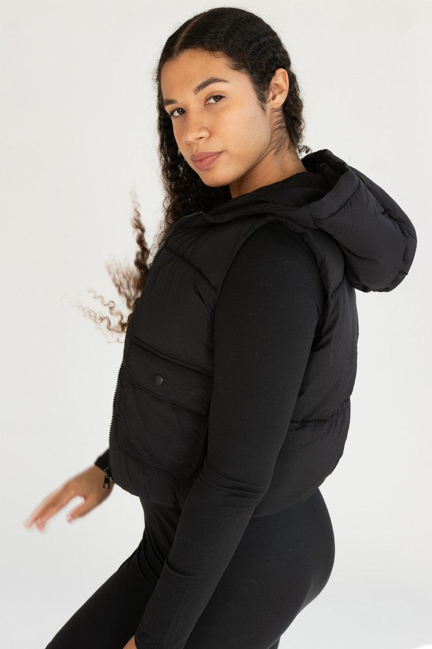 Hooded Utility Puffer Vest Product Image