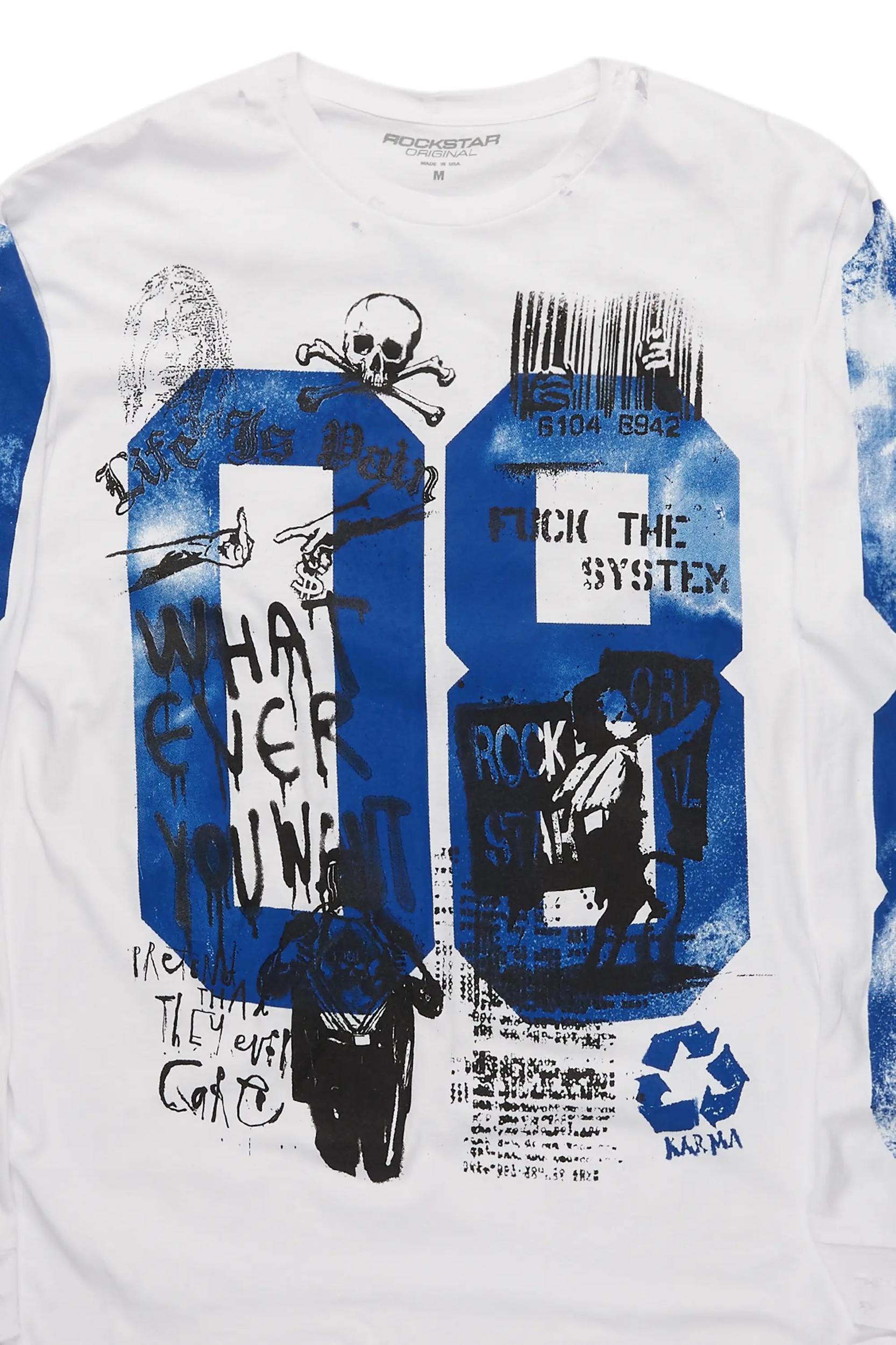 Grill White Long Sleeve Graphic T-Shirt Male Product Image