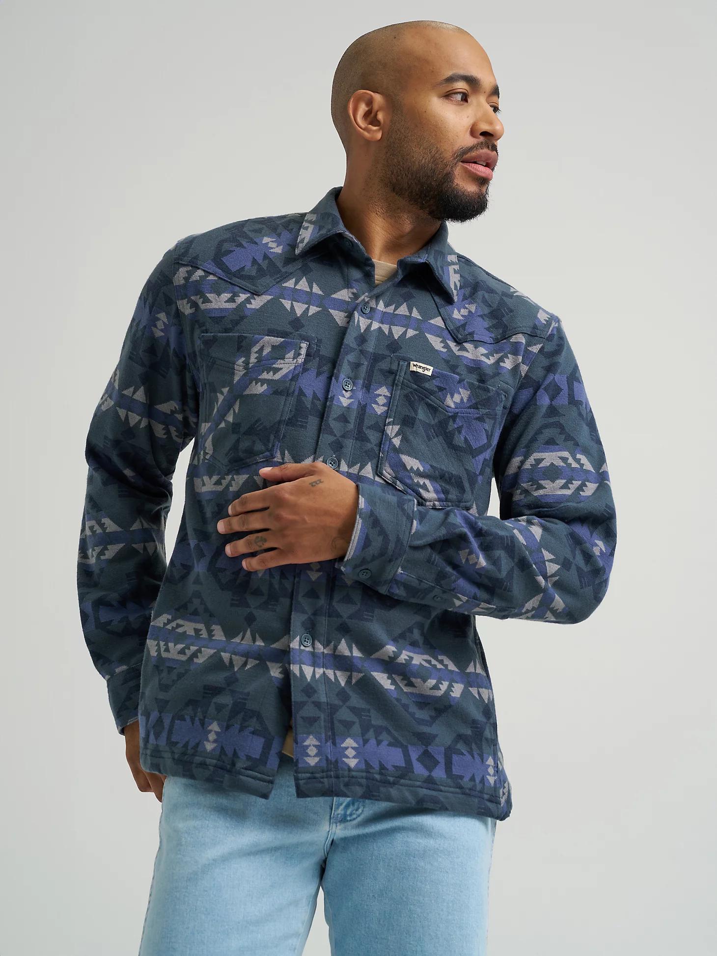 Wrangler All Terrain Gear Men's Campsite Flannel Shirt in Dark Slate Product Image