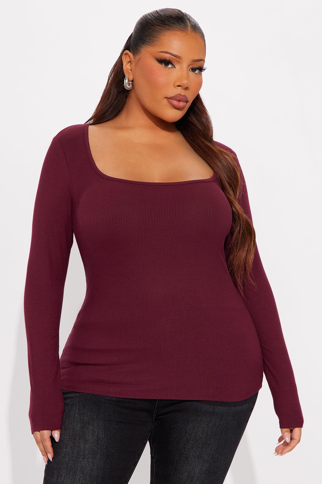 Issa Ribbed Top - Burgundy Female Product Image