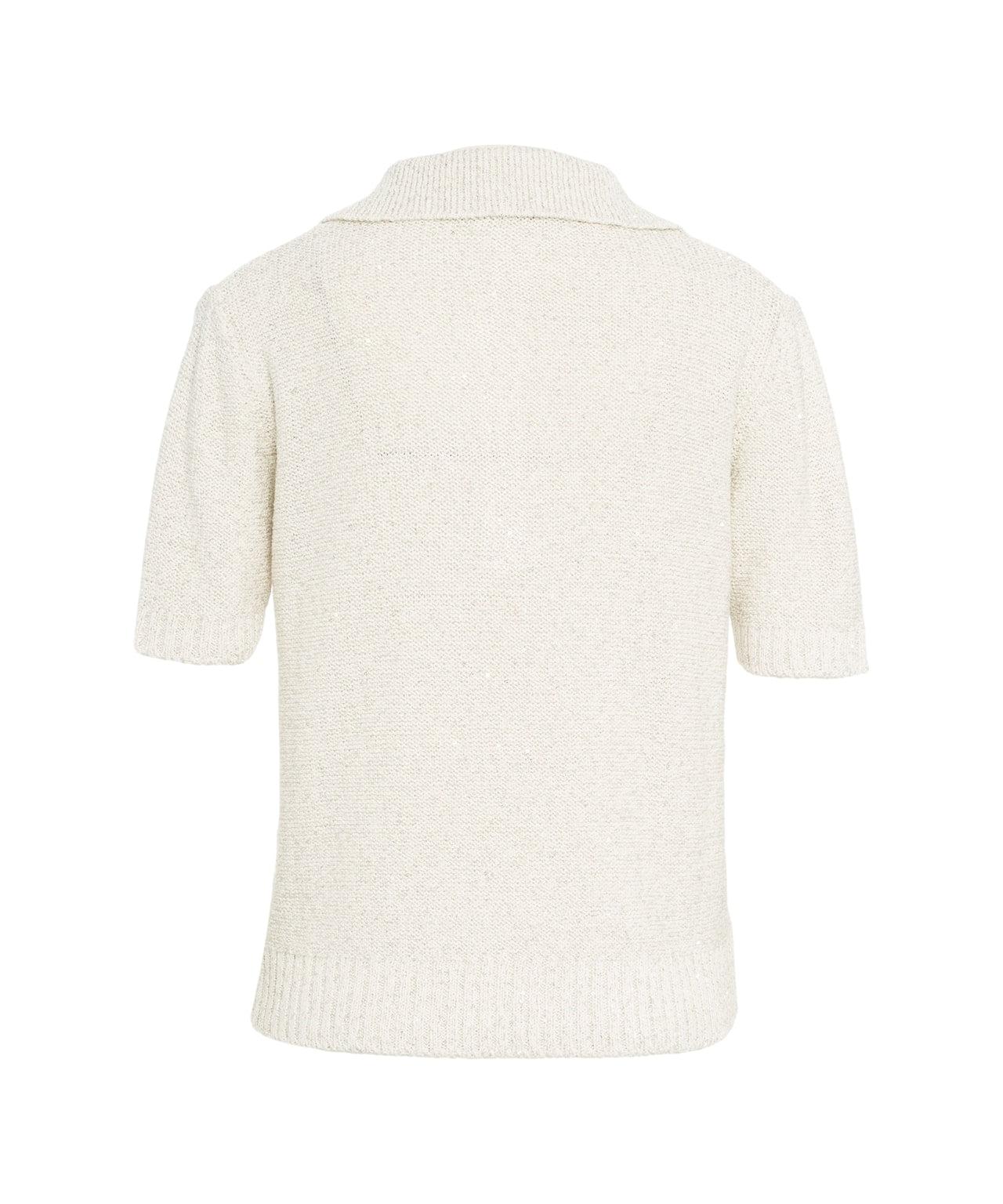 Knit polo with sequins Product Image