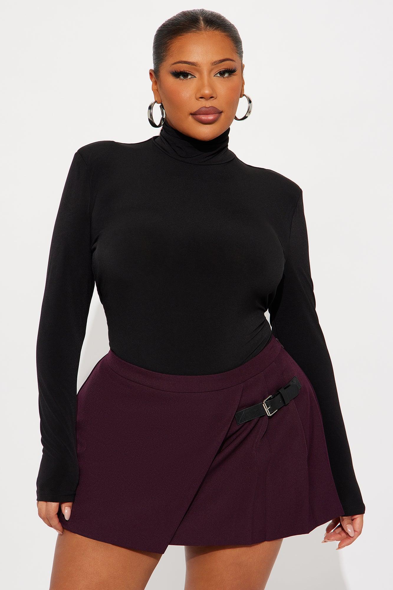 True Long Sleeve Turtle Neck Bodysuit - Black Female Product Image