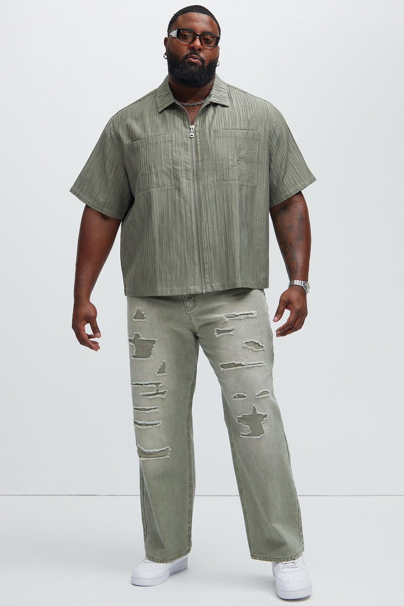 Niles Textured Shirt - Olive Product Image