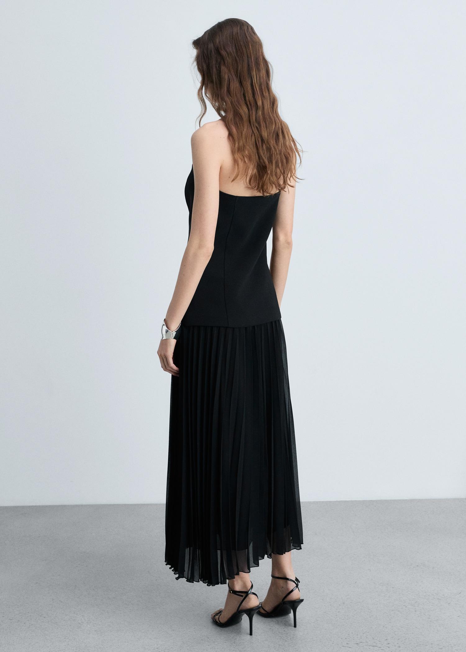 Combined strapless dress - Women | MANGO USA Product Image