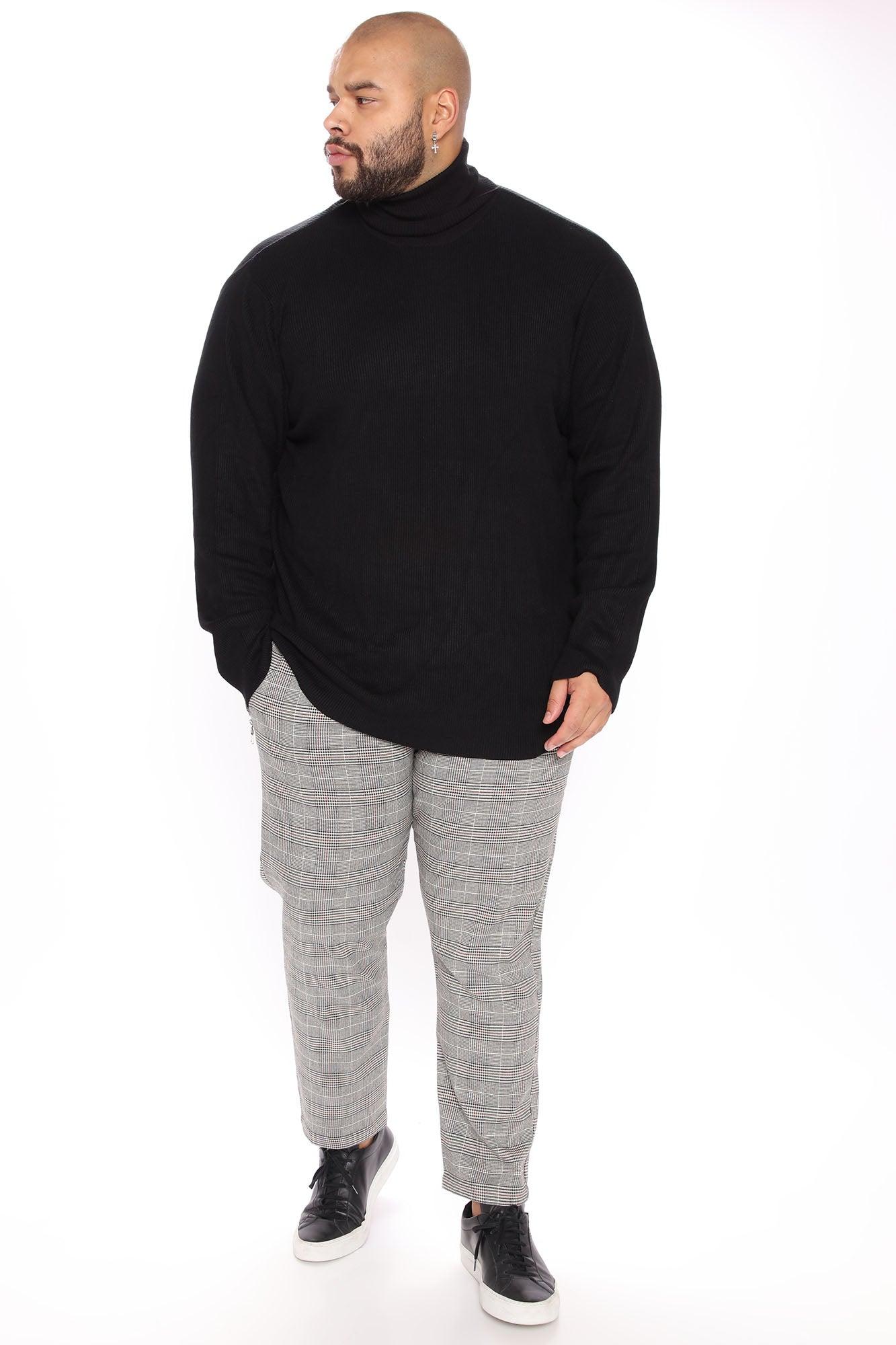 Viscose Ribbed Turtleneck - Black Product Image