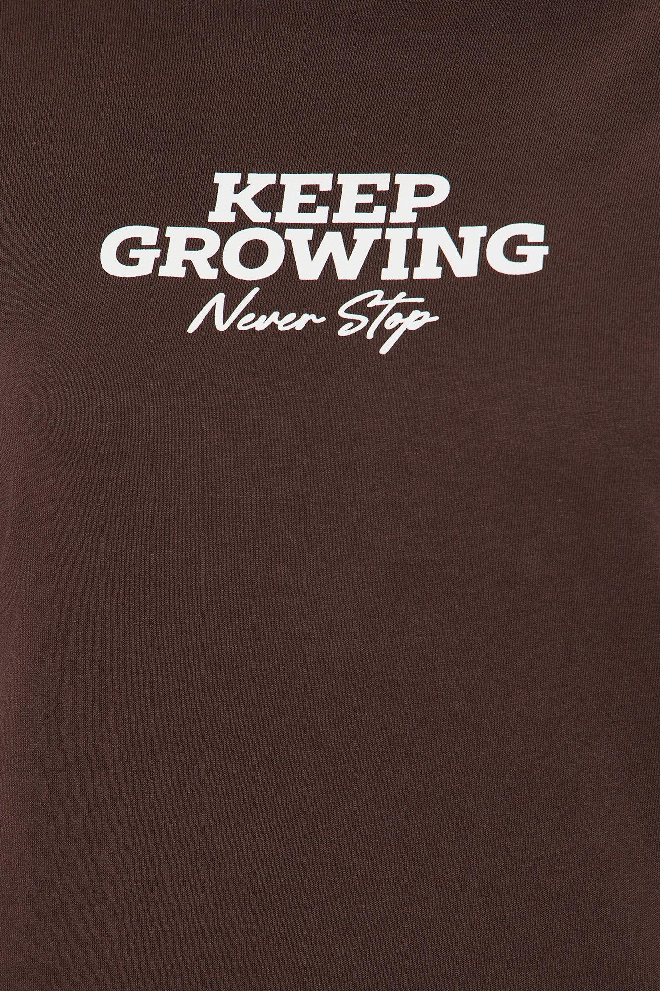 Keep Growing Vintage Washed Tee - Brown Female Product Image