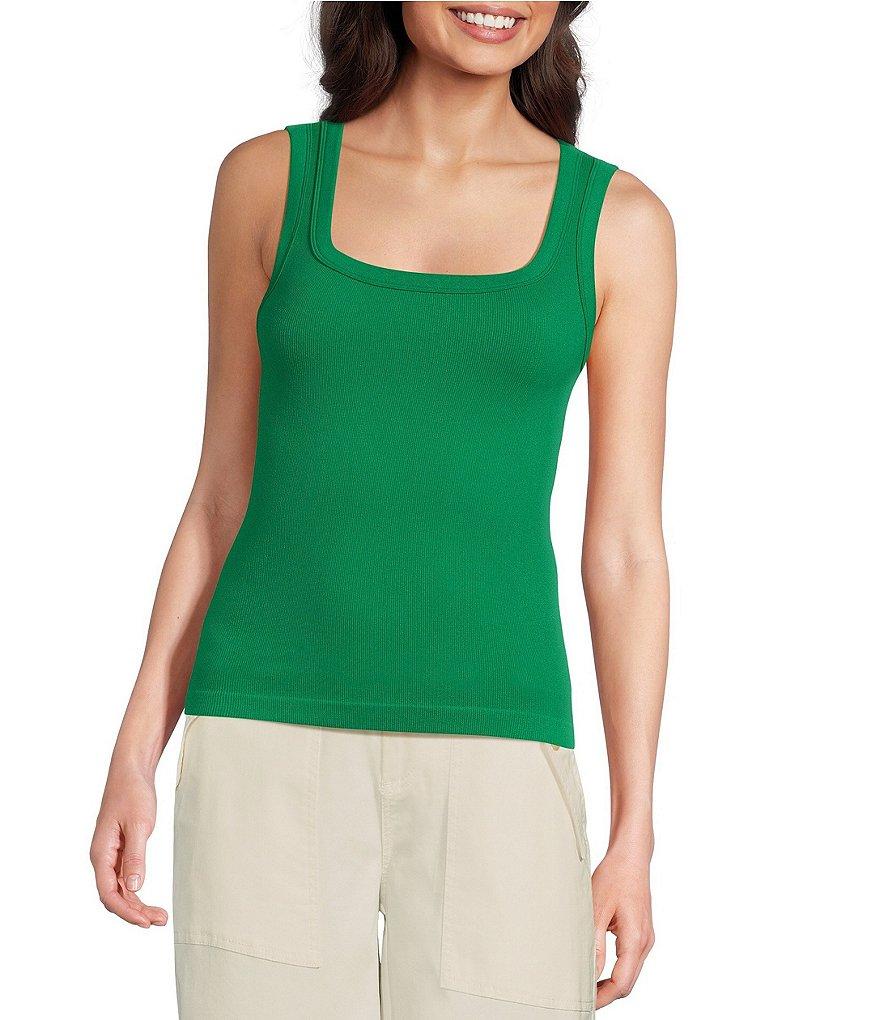 Gibson & Latimer Ribbed Knit Scoop Neck Sleeveless Tank Top Product Image