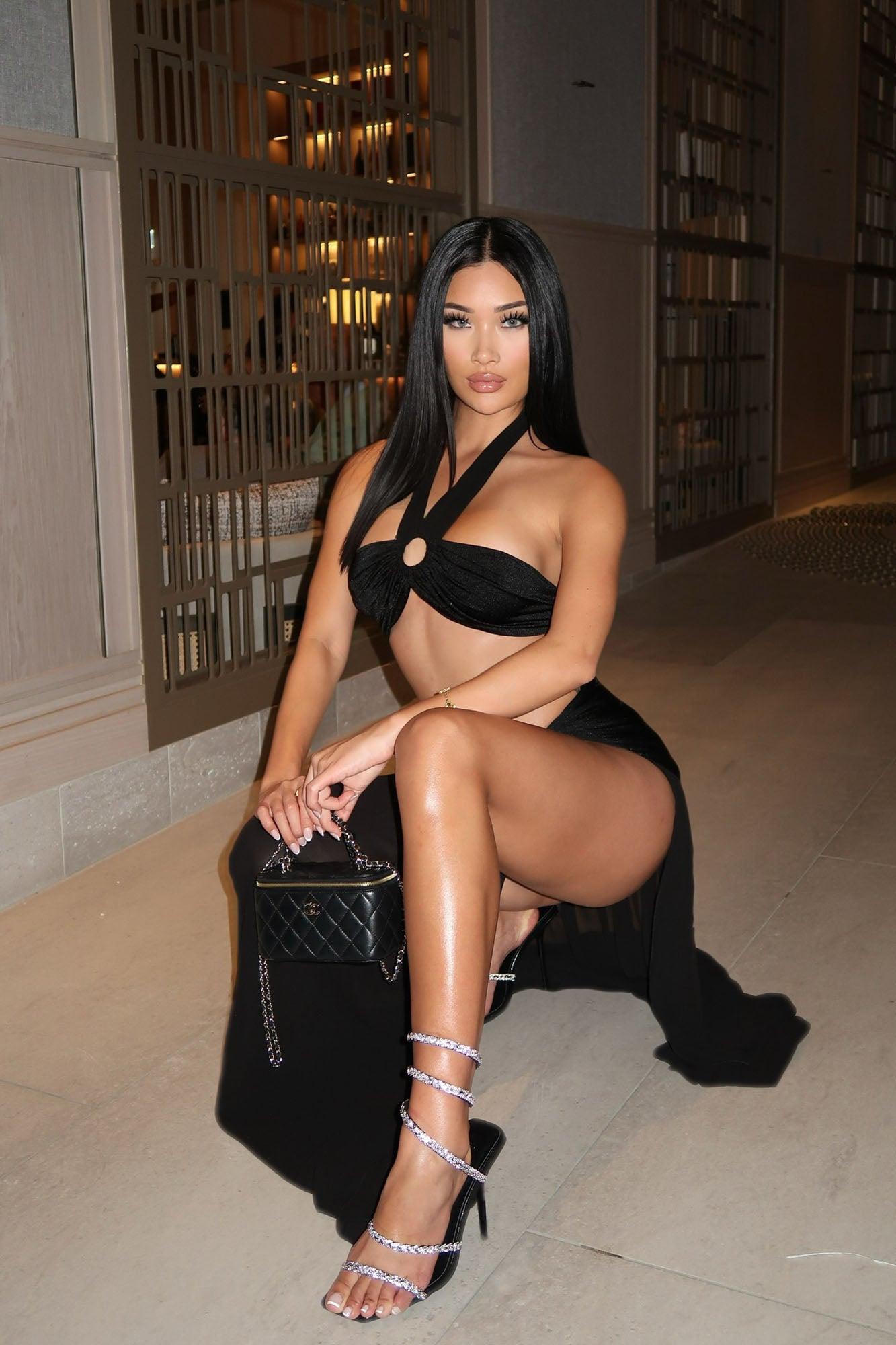 Blissful Day Maxi Skirt Set - Black Female Product Image