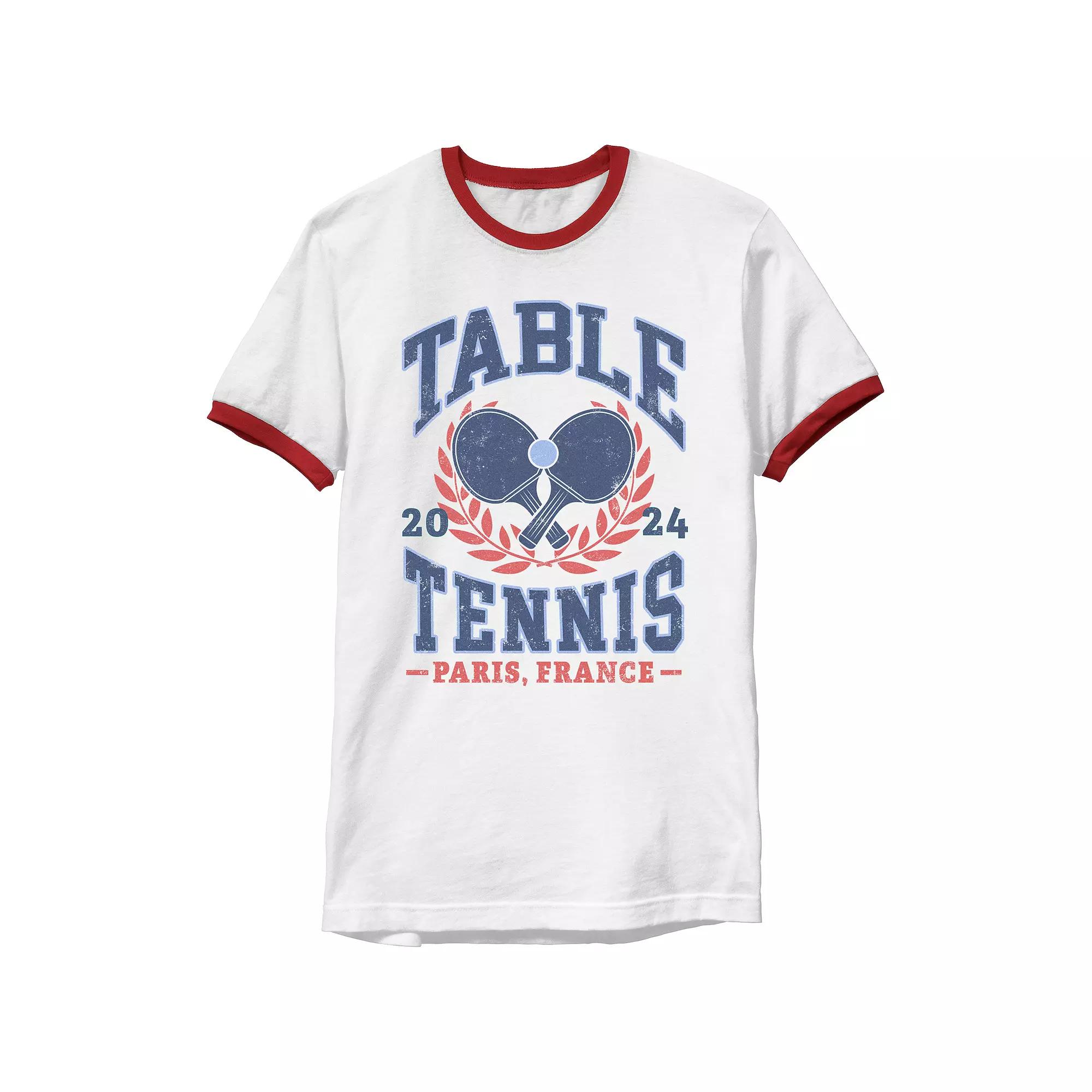 Men's Table Tennis Paris 2024 Ringer Graphic Tee,  Product Image