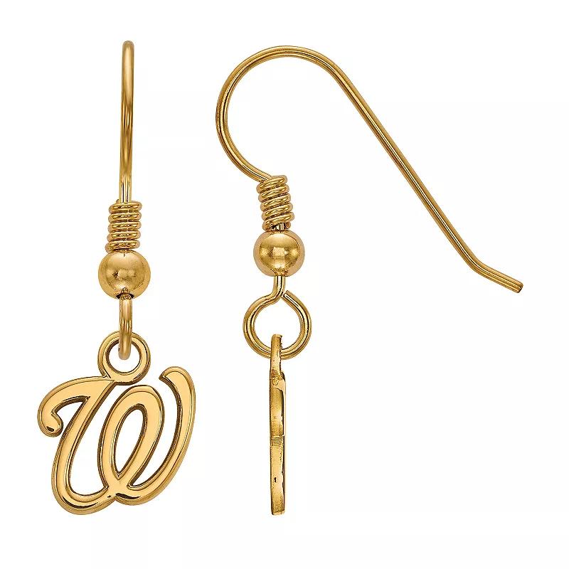 LogoArt Sterling Silver Washington Nationals Drop Earrings, Women's, Size: 29 mm Product Image