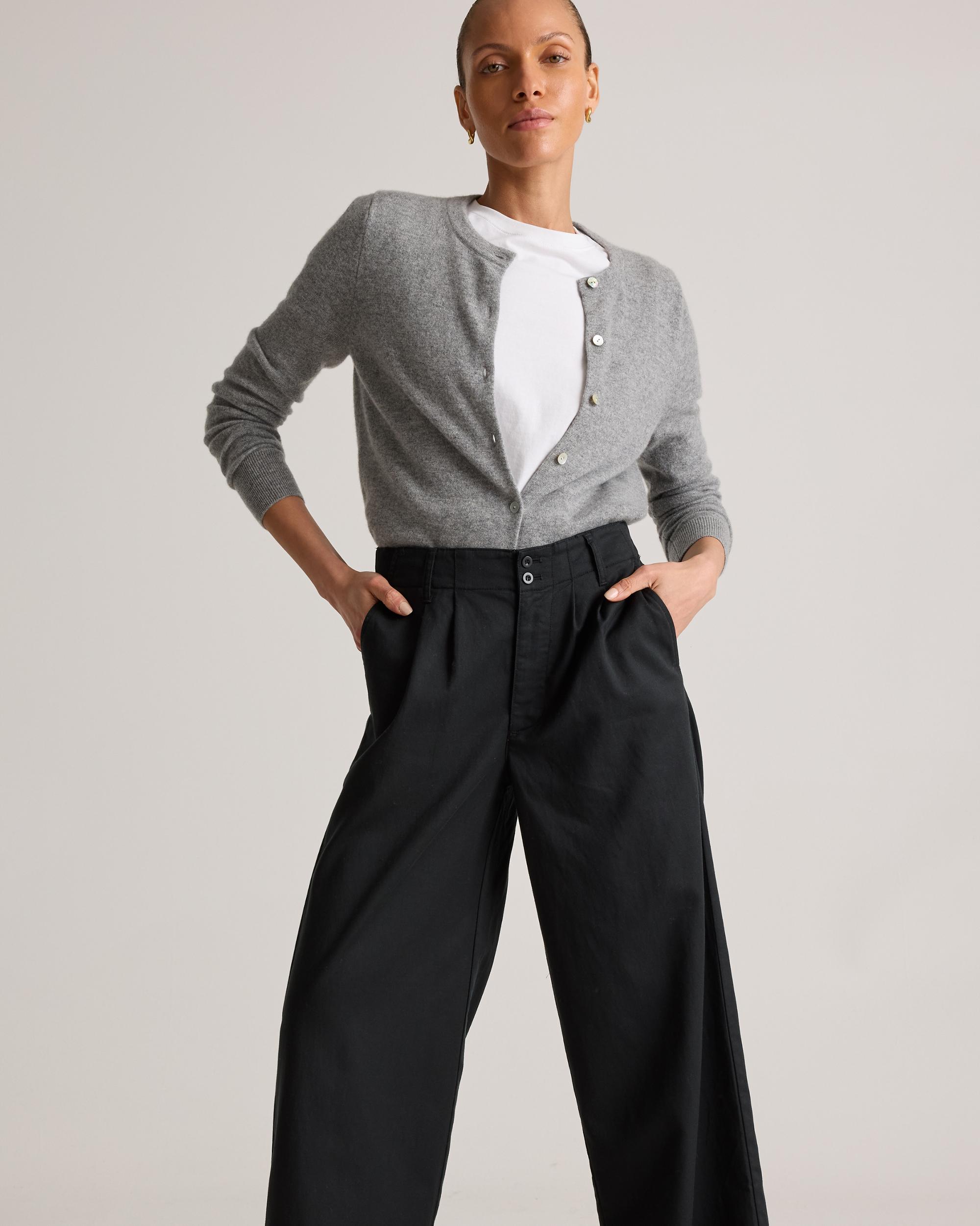 Quince | Women's Drapey Twill Pleated Trouser Tencel Product Image