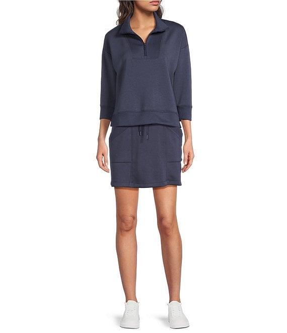 Kinesis Quarter-Zip Mock Neck 3/4 Sleeve Coordinating Pullover Product Image