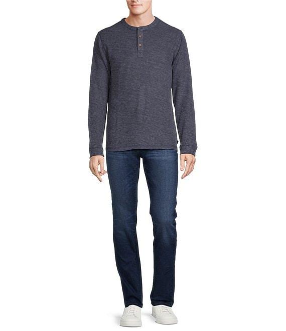 Rowm Long Sleeve Solid Ribbed Henley Pullover Product Image