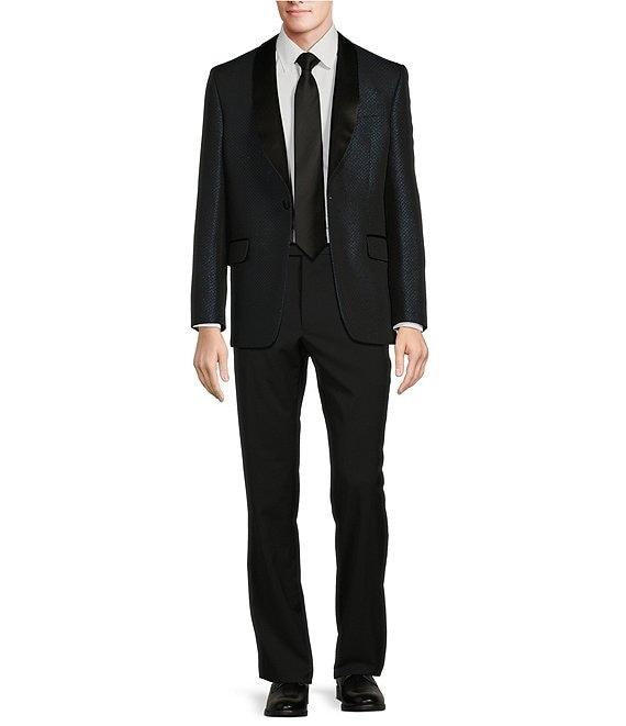 Tre Vero Modern Fit Jacquard Pattern Tuxedo Sport Coat Product Image