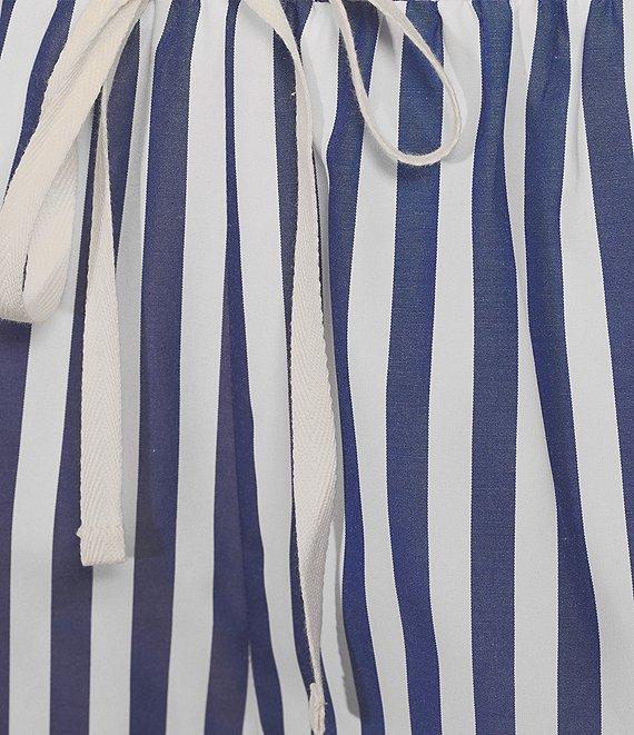 Gianni Bini Sam Woven Stripe Flat Front Coordinating Drawstring Short Product Image