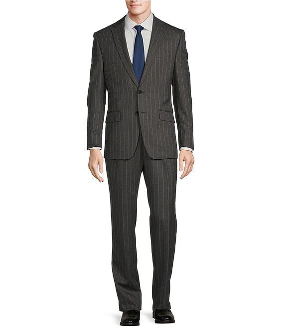 Hickey Freeman Classic Fit 2-Reverse Pleat Stripe Pattern 2-Piece Suit Product Image