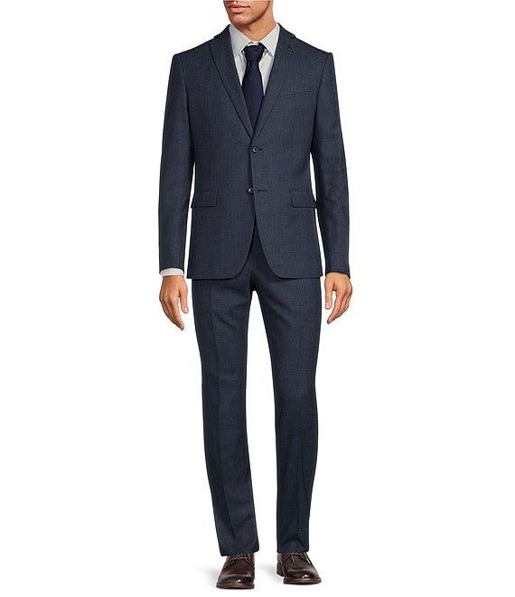 John Varvatos Slim Fit Flat Front Fancy Pattern 2-Piece Suit Product Image