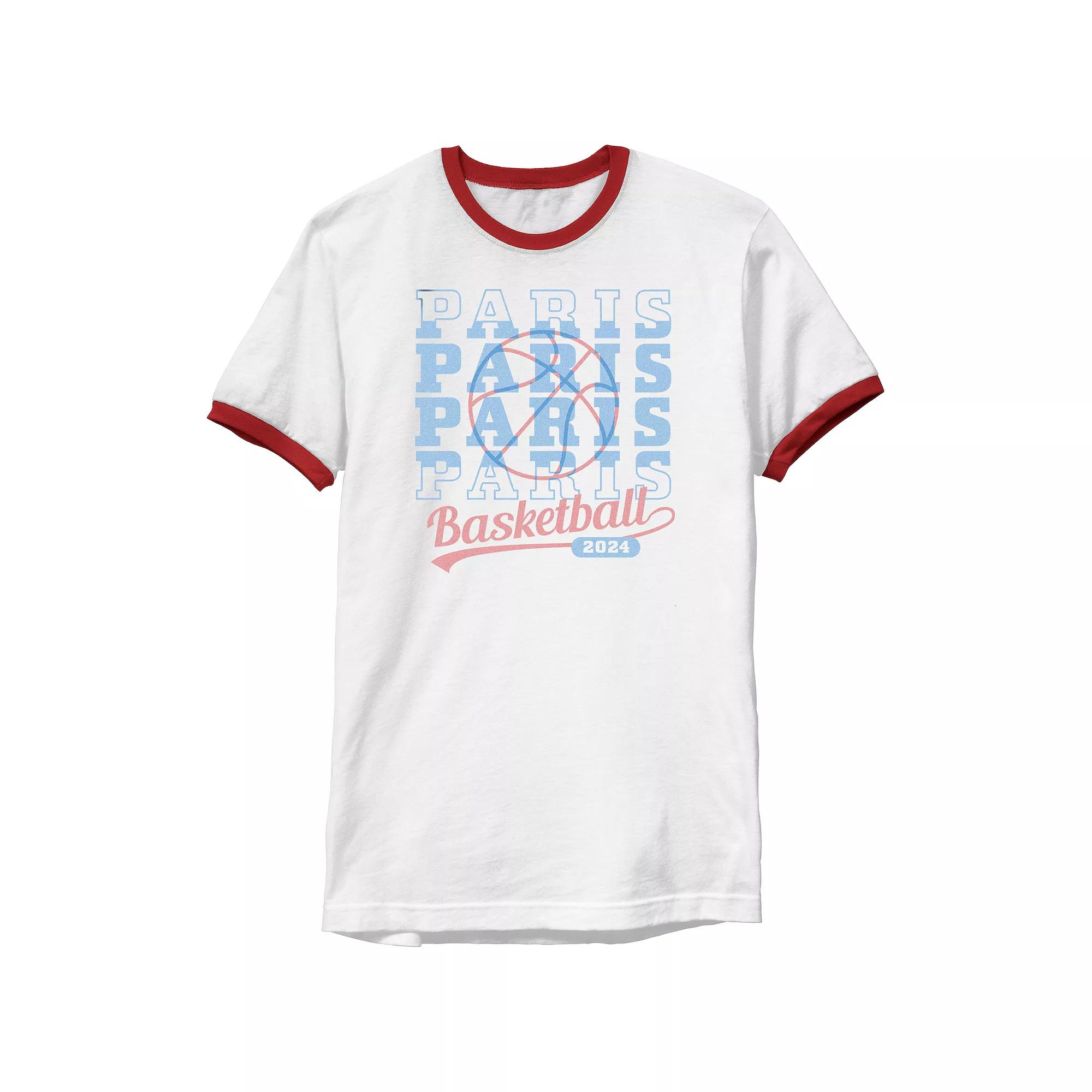 Men's Paris Basketball 2024 Ringer Graphic Tee,  Product Image