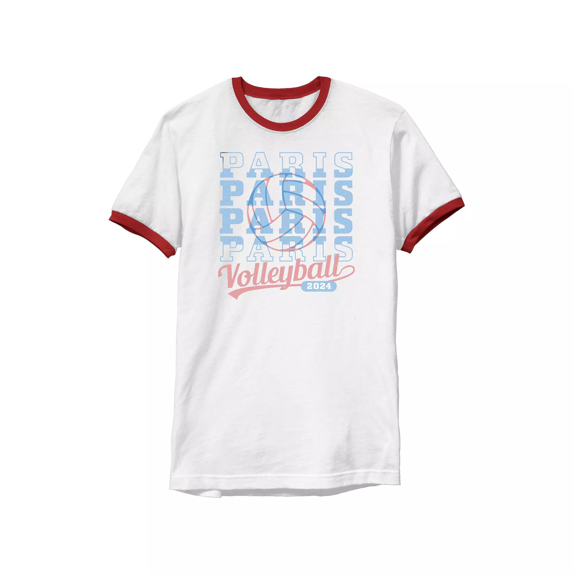 Men's Paris Volleyball 2024 Ringer Graphic Tee,  Product Image