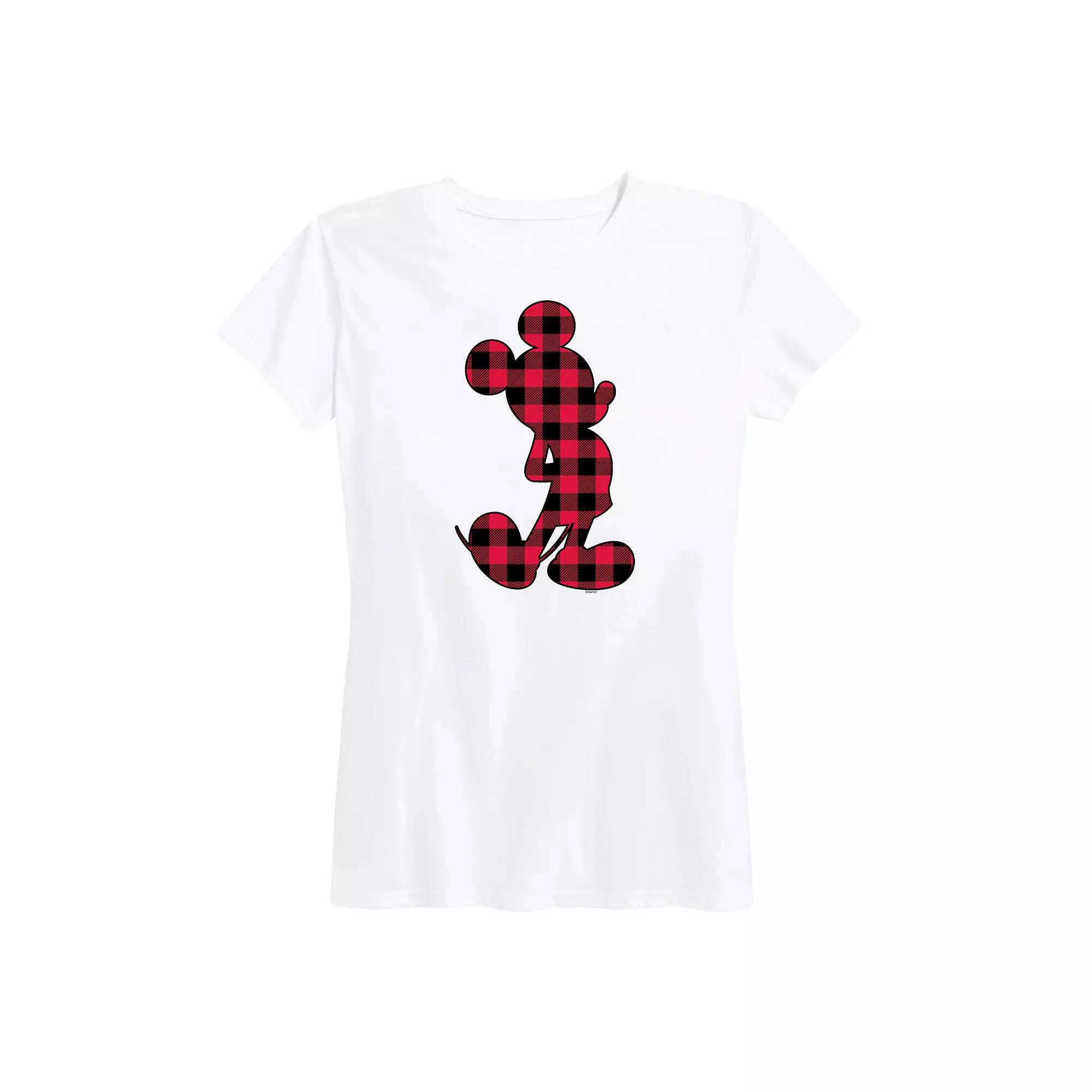 Disney's Mickey Mouse Women's Plaid Graphic Tee,  Product Image