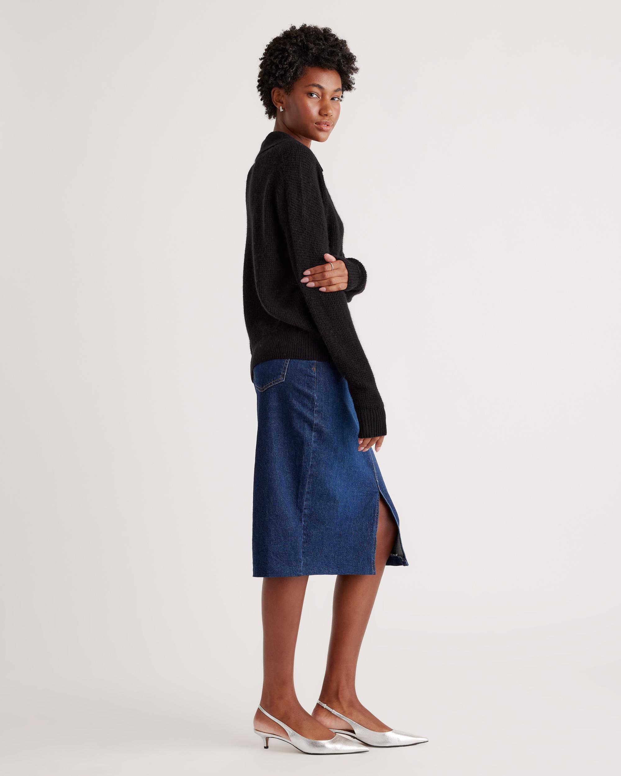 Quince | Women's Baby Alpaca-Wool Waffle Stitch Polo Sweater Size XS Product Image