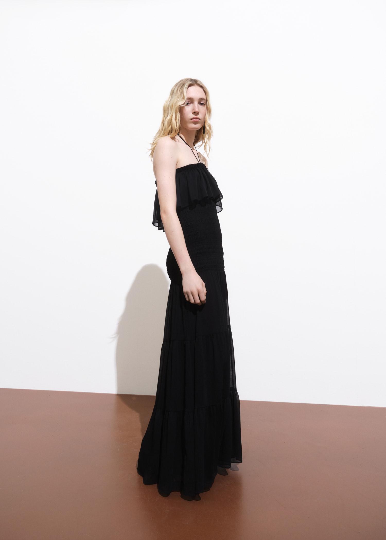 Ruffled maxi dress - Women | MANGO USA Product Image