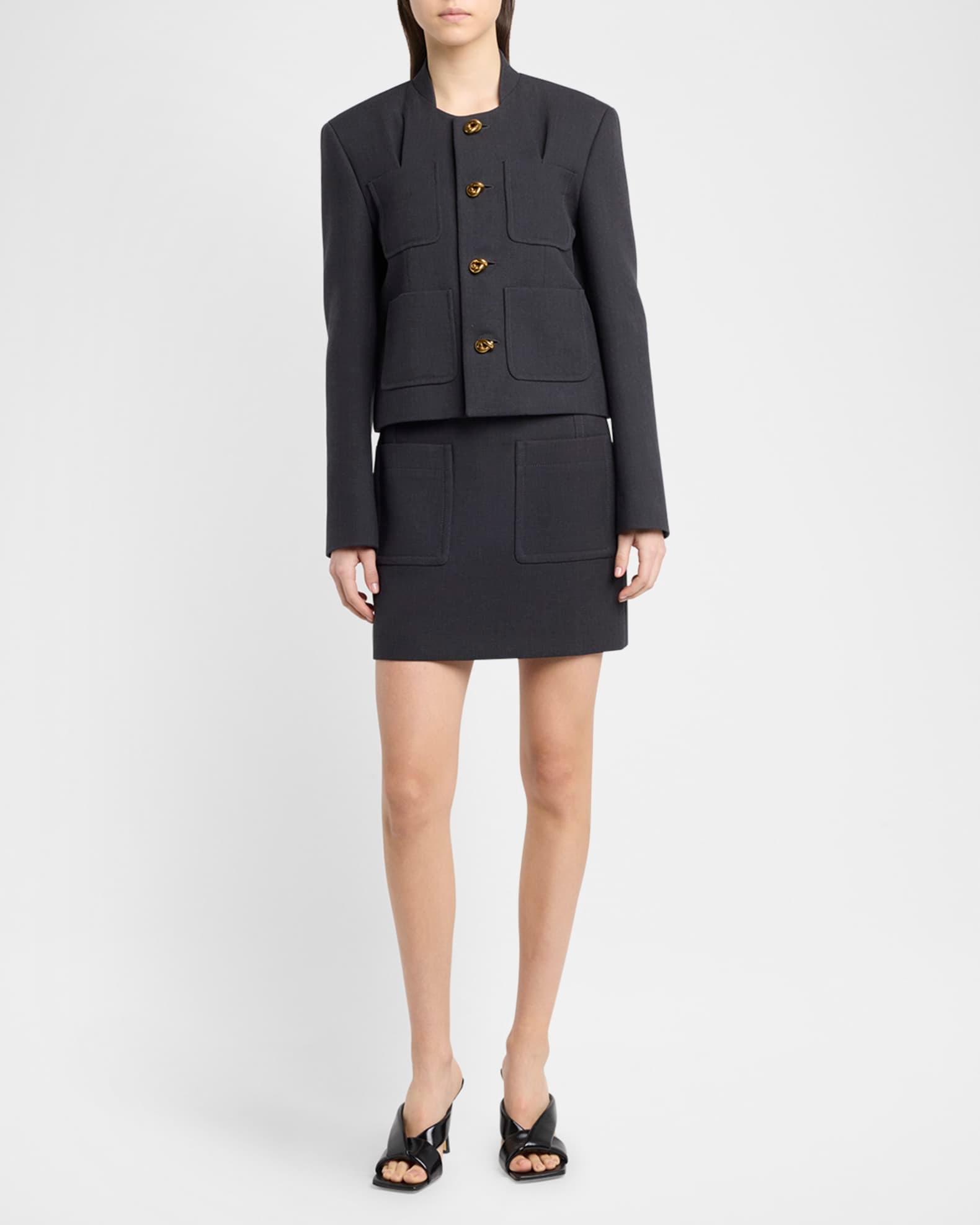 Pocket Light Structured Cotton Mini Skirt Product Image