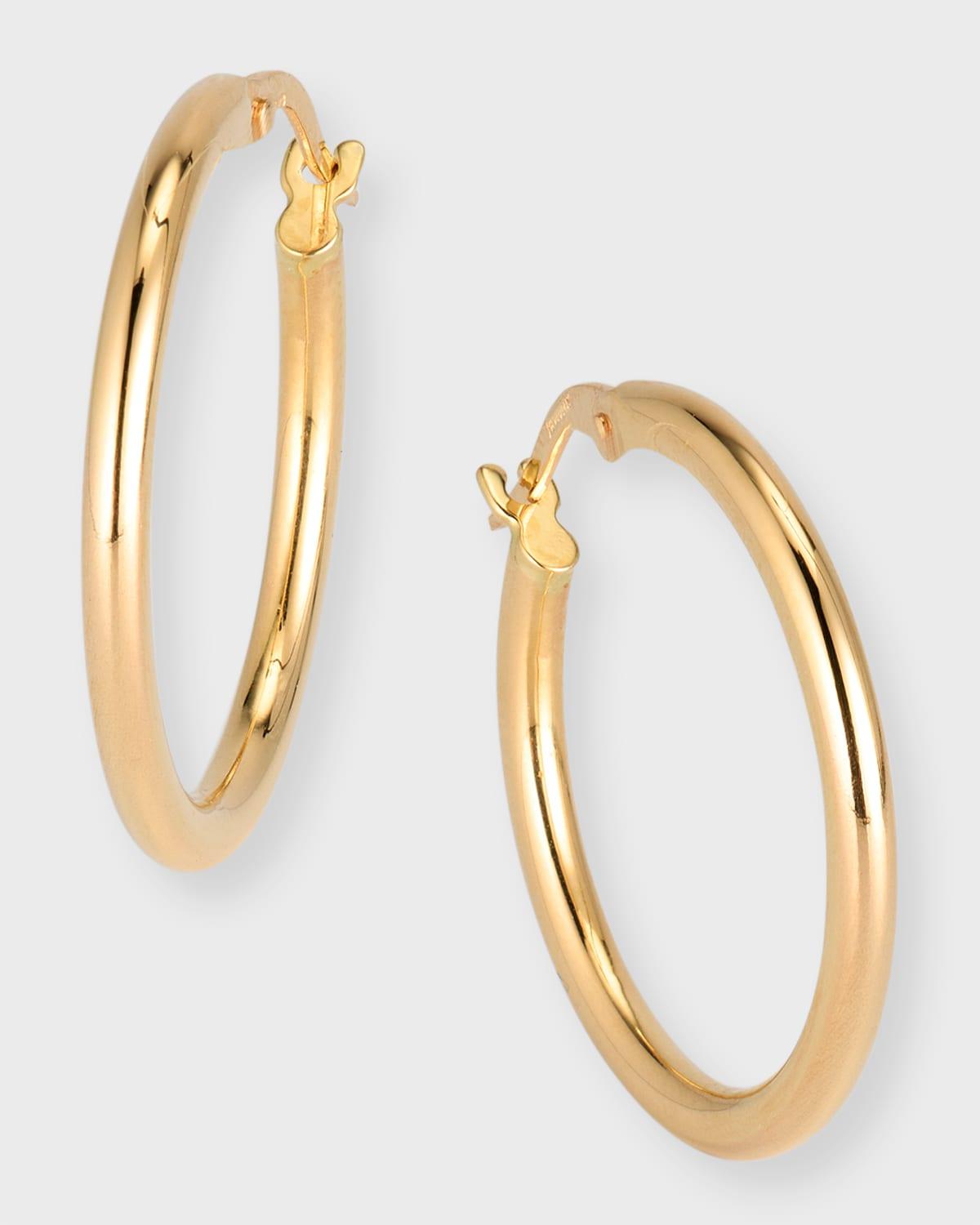 Womens 18K Yellow Gold Hoop Earrings/25MM Product Image
