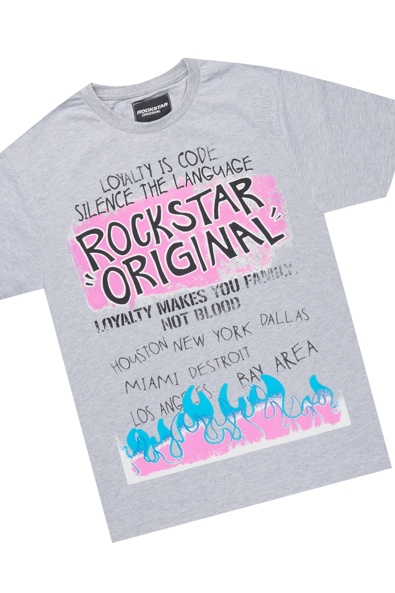 Beno Heather Grey T-Shirt/Stacked Flare Track Set Male Product Image