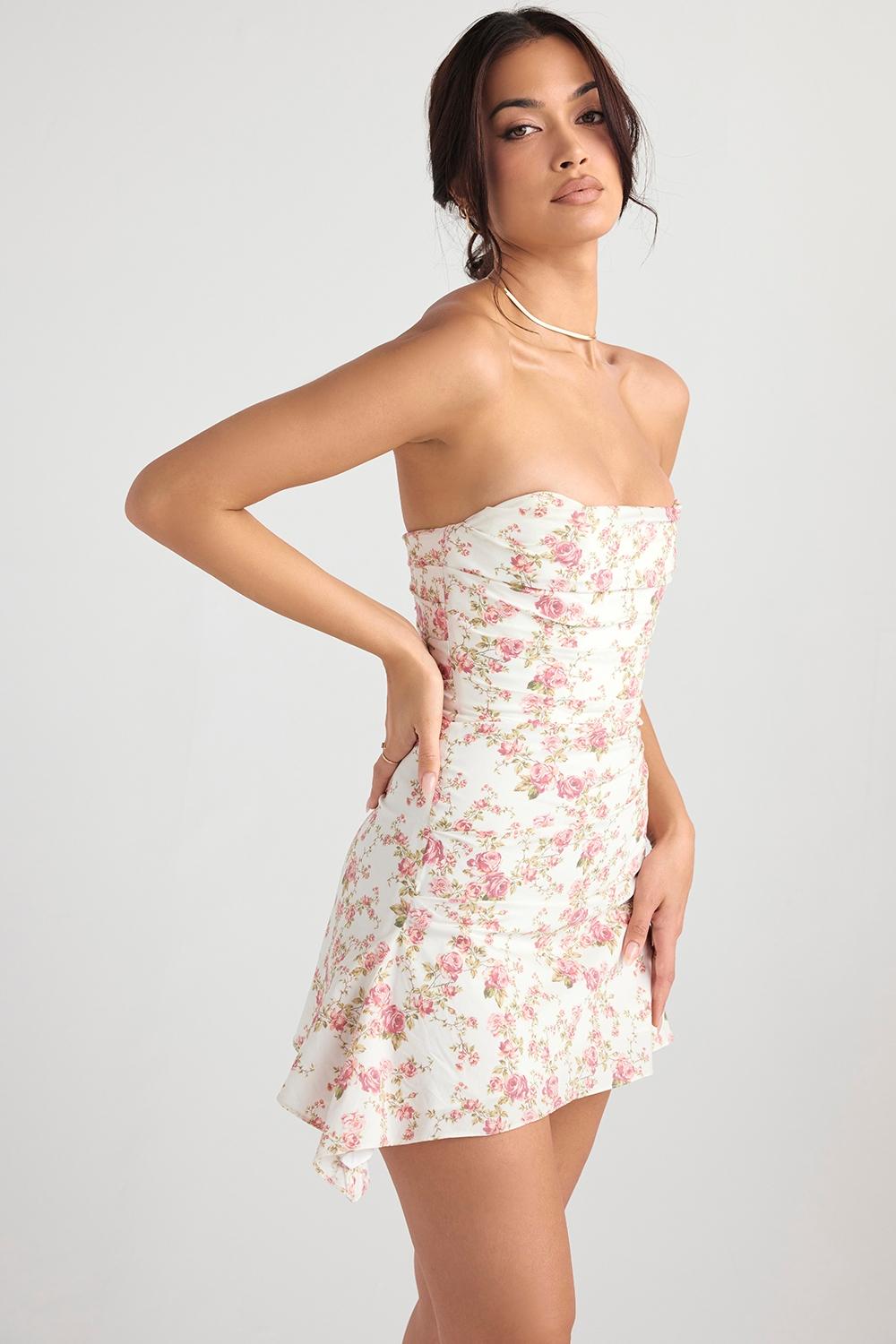 Jasmine  rose print draped corset dress - sale Product Image