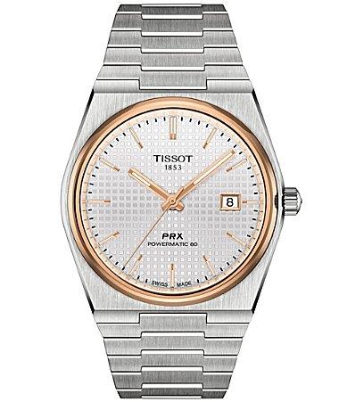 Tissot Mens Prx Automatic Stainless Steel Tonneau Bracelet Watch Product Image
