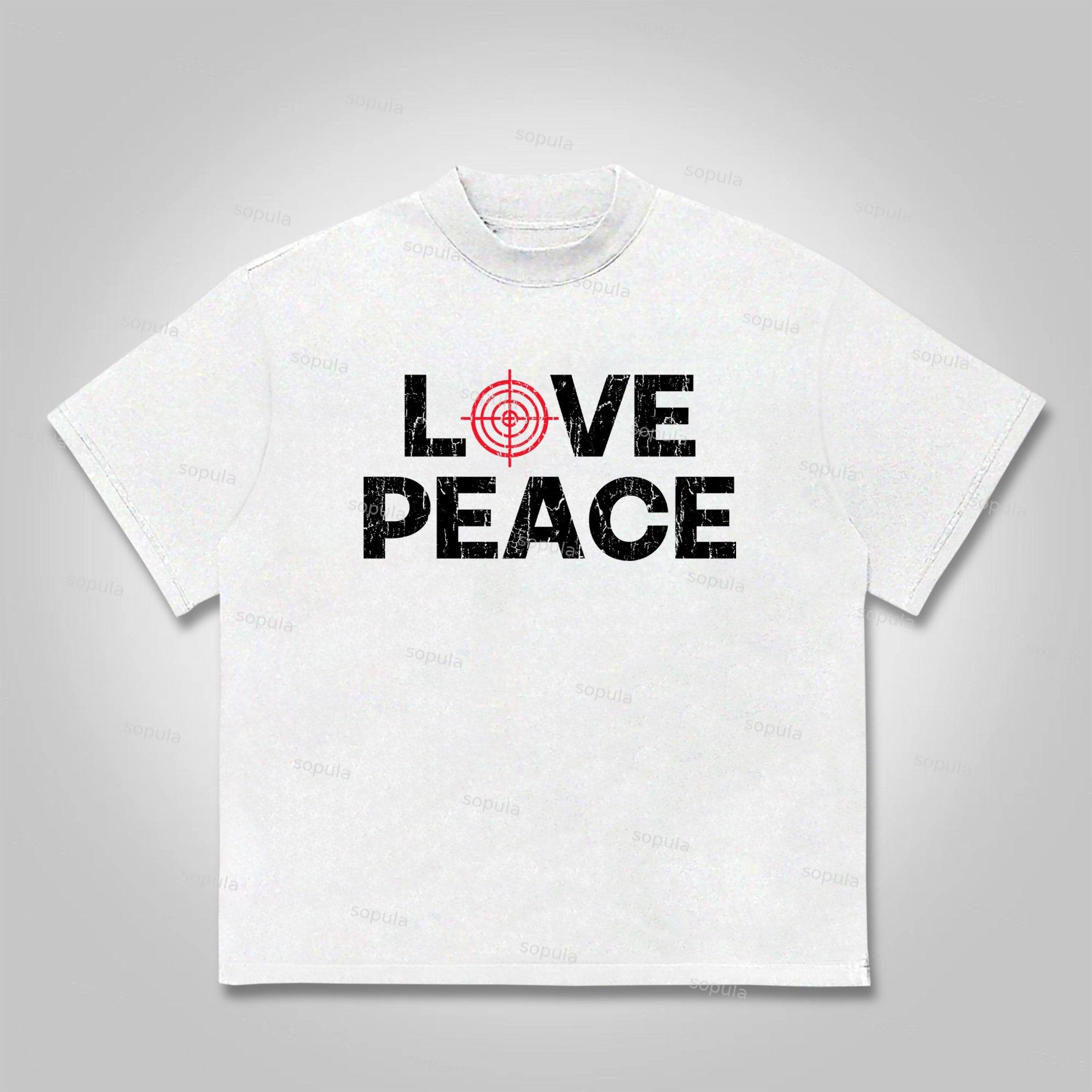 Sopula Love Peace Retro Deconstructed Gun Graphic Cotton T-shirt Product Image