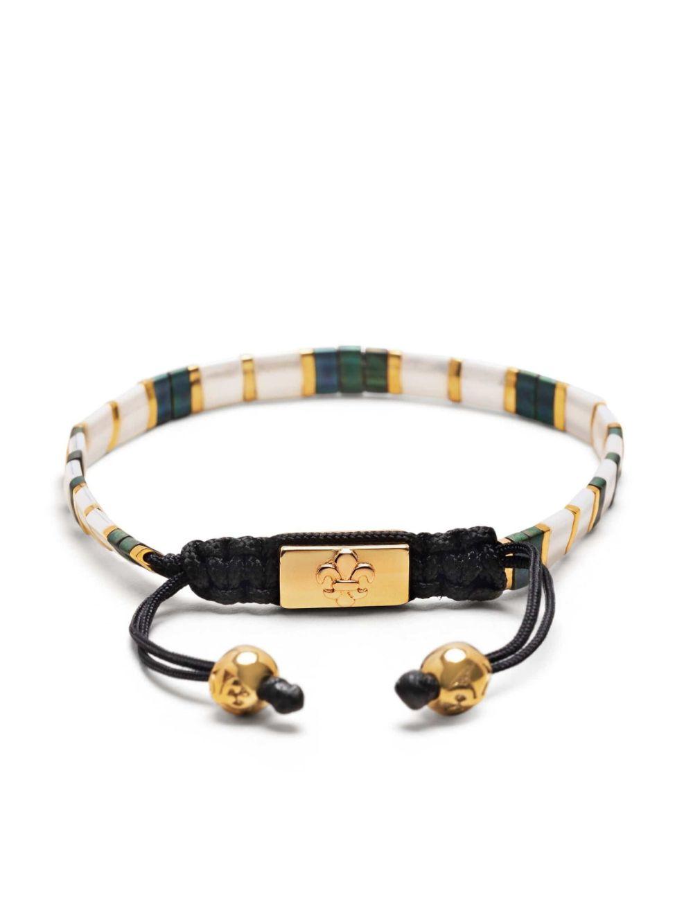 logo-engraved beaded bracelet Product Image