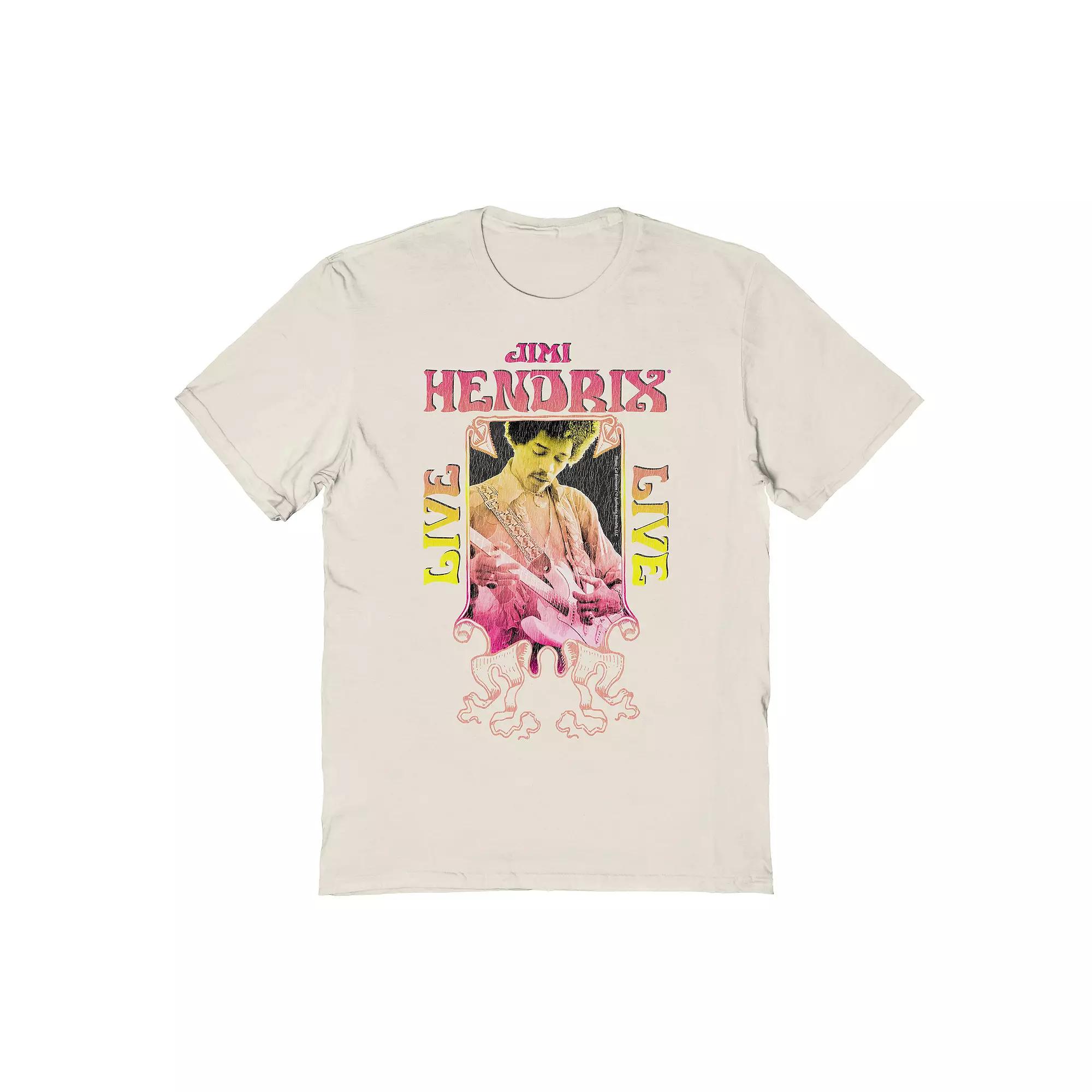 Men's Jimi Hendrix Gradient Graphic Tee, Size: XL, Natural Product Image