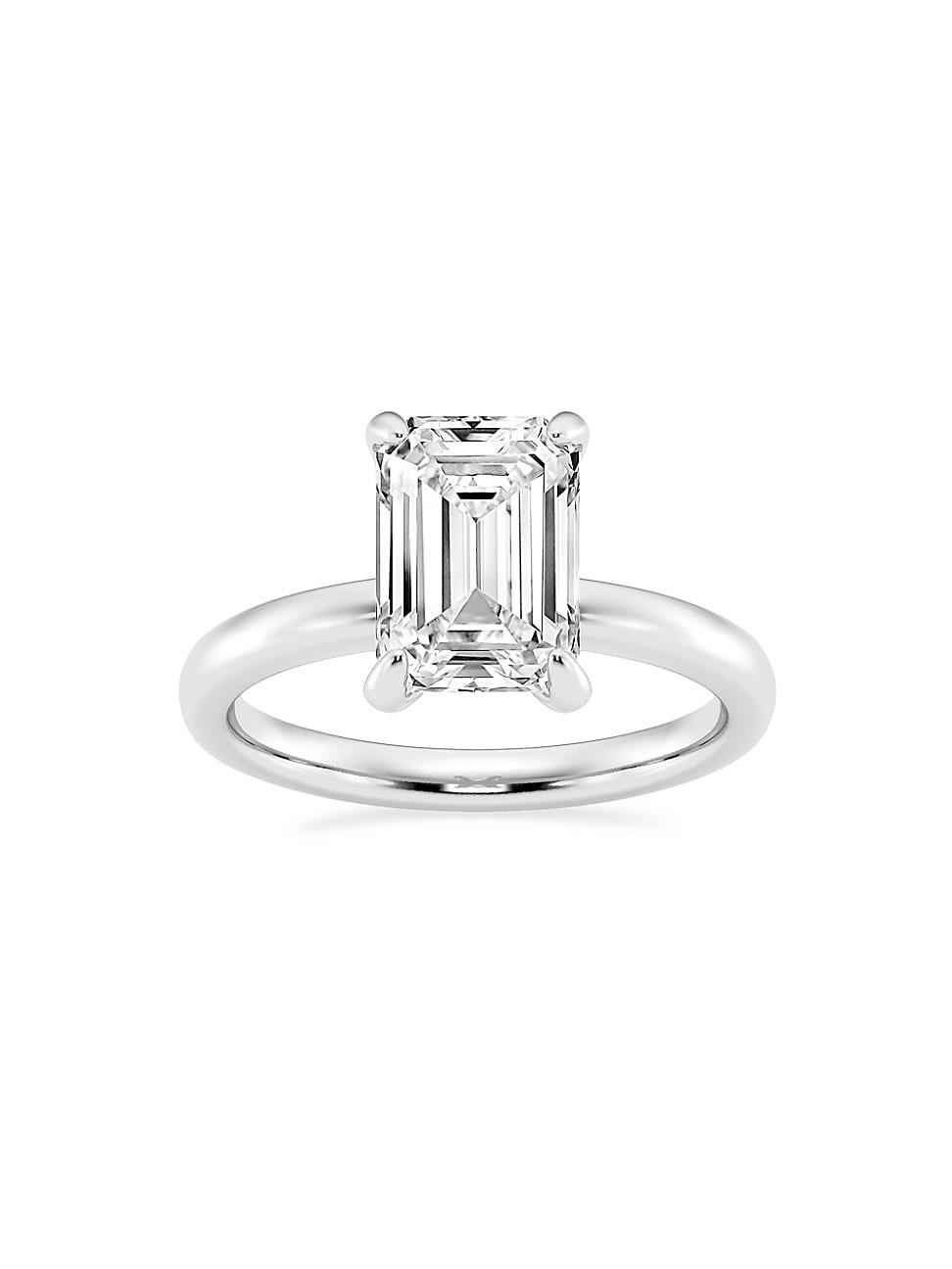 Womens Platinum & Emerald-Cut Lab-Grown Diamond Solitaire Ring/0.50-5.00 TCW Product Image