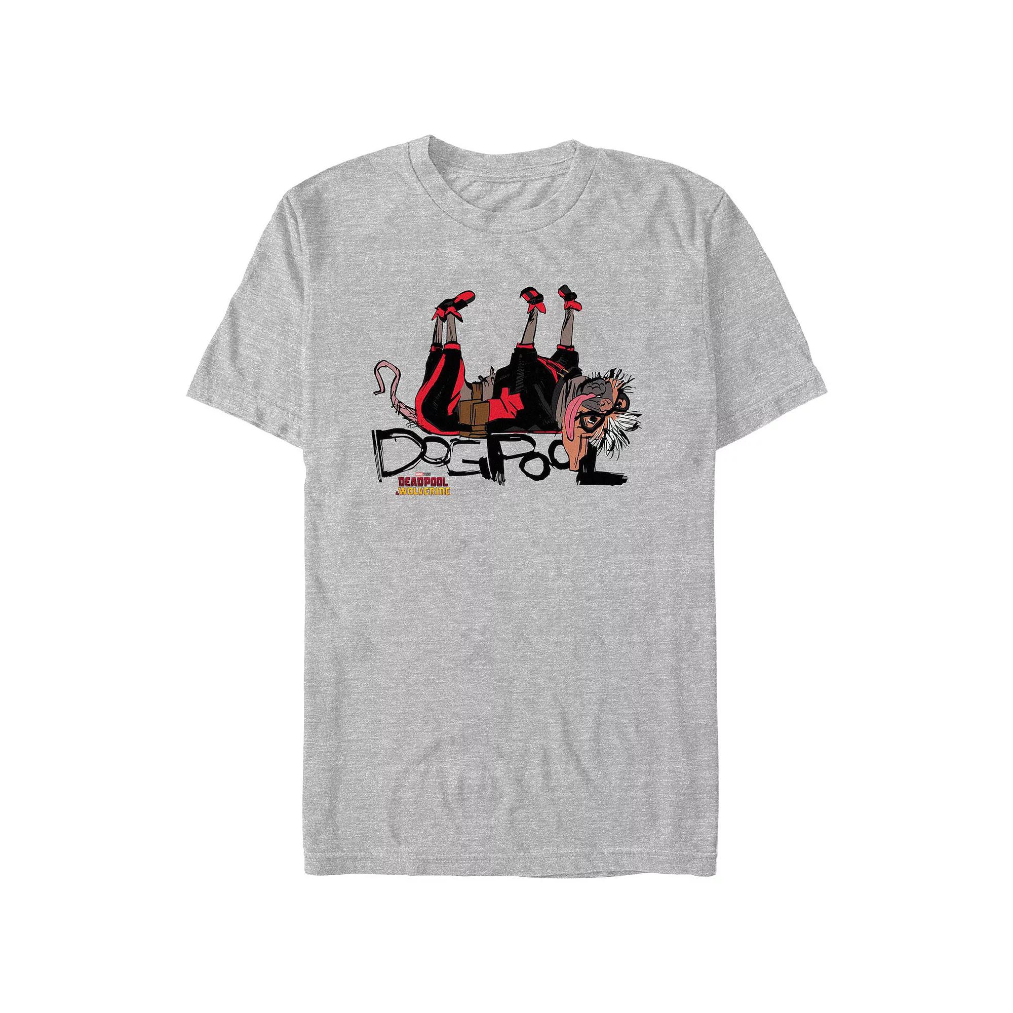 Men's Deadpool And Wolverine Dogpool Cute Sketch Lay Down Graphic Tee,  Product Image