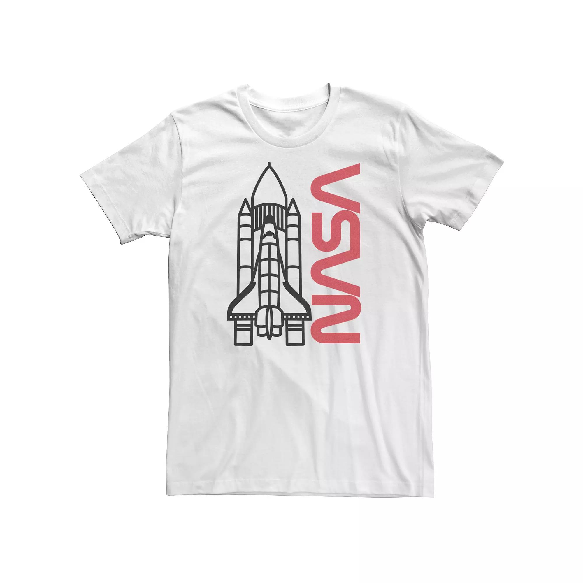 Big & Tall NASA Space Shuttle Line Art Stamp Tee, Men's, Size: 4XL, White Product Image