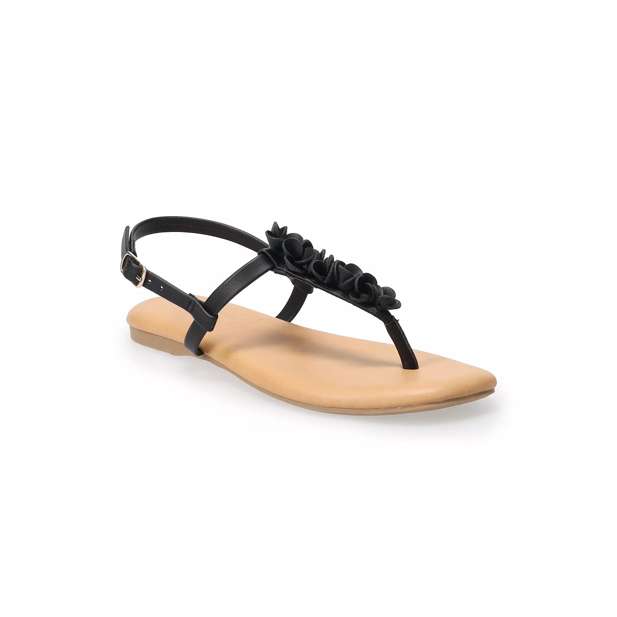 LC Lauren Conrad Thala Women's Flower T-Strap Sandals,  Product Image