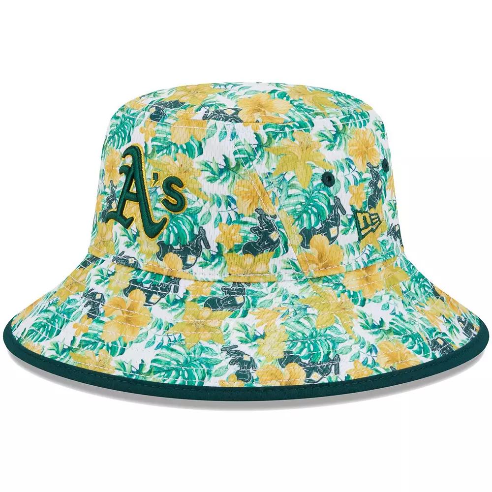 Men's New Era Oakland Athletics Tropic Floral Bucket Hat, Green Product Image