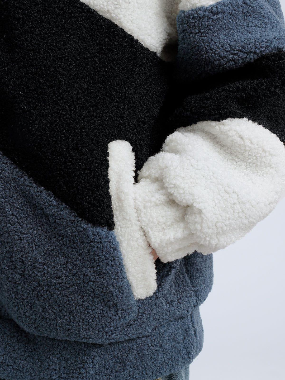 Aelfric Eden Patchwork Color Block Sherpa Coat Product Image