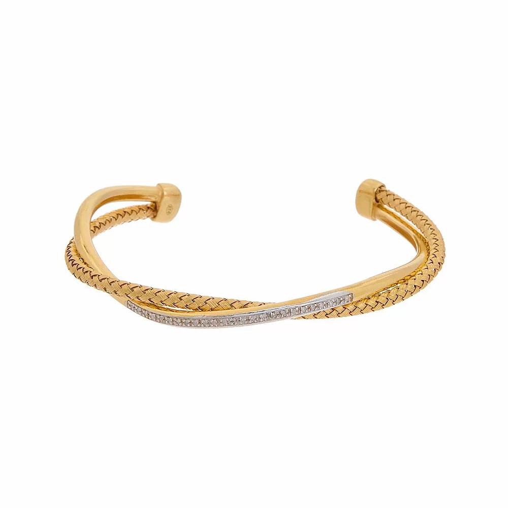 Meshmerise 1/4 Carat T.W. Diamond Bangle Bracelet, Women's, Size: 7", Gold Tone Product Image
