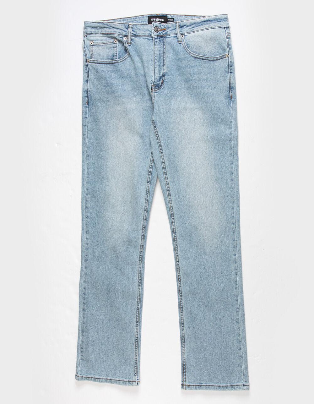 RSQ Mens Slim Straight Light Stone Denim Jeans - LT STONE Product Image