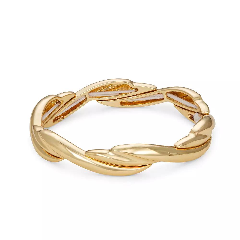 Napier Gold Tone Twist Stretch Bracelet, Women's Product Image